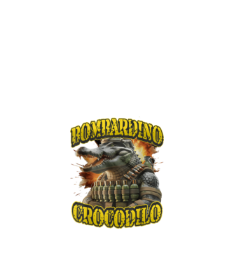 Bombardino Crocodilo minta fekete pólón