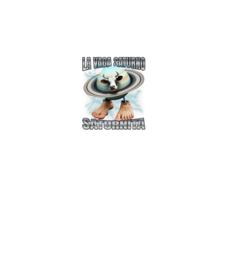 La Vaca Saturno Saturnita minta királykék pólón