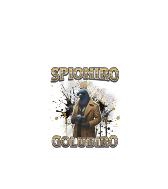 Spioniro Golubiro minta fekete pólón