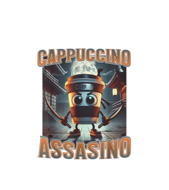 Cappuccino Assassino minta fehér pólón