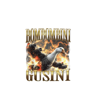 Bombombini Gusini minta fehér pólón
