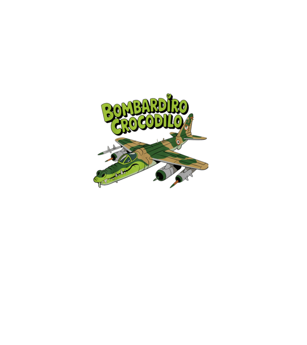 Bombadiro Crocodilo Rajzfilm stílus minta fekete pólón