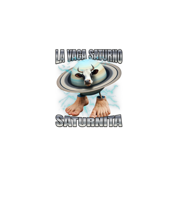 La Vaca Saturno Saturnita minta fekete pólón