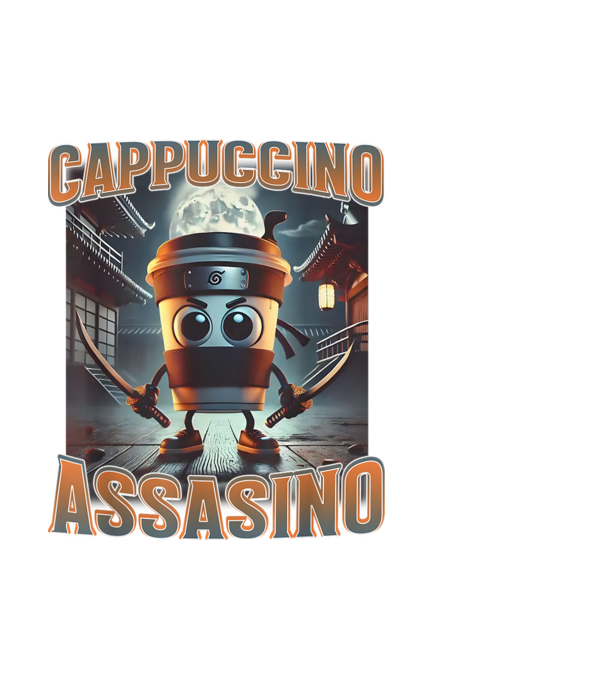 Cappuccino Assassino minta fehér pólón