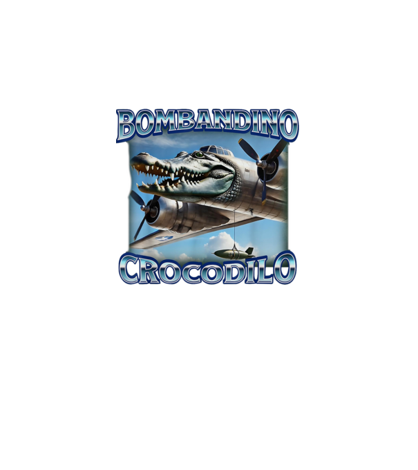 Bombardino Crocodilo minta fekete pólón