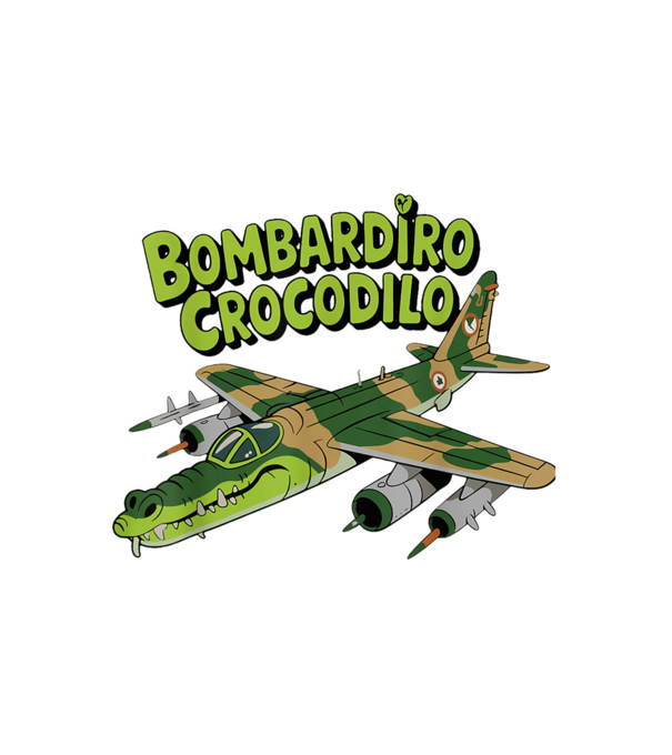 Bombadiro Crocodilo Rajzfilm stílus minta fehér pólón