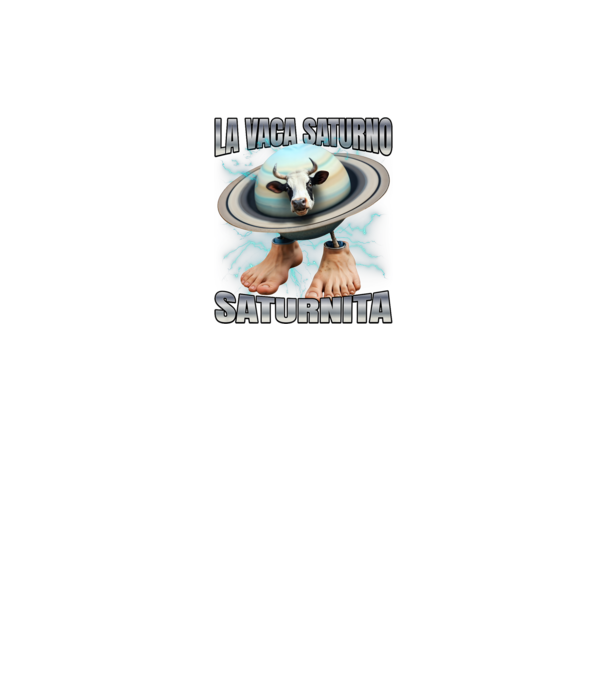 La Vaca Saturno Saturnita minta fekete pólón