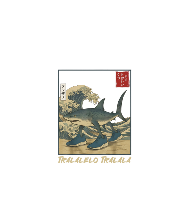 Tralalelo Tralala japán stílus minta fekete pólón
