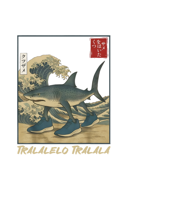 Tralalelo Tralala japán stílus minta fekete pólón