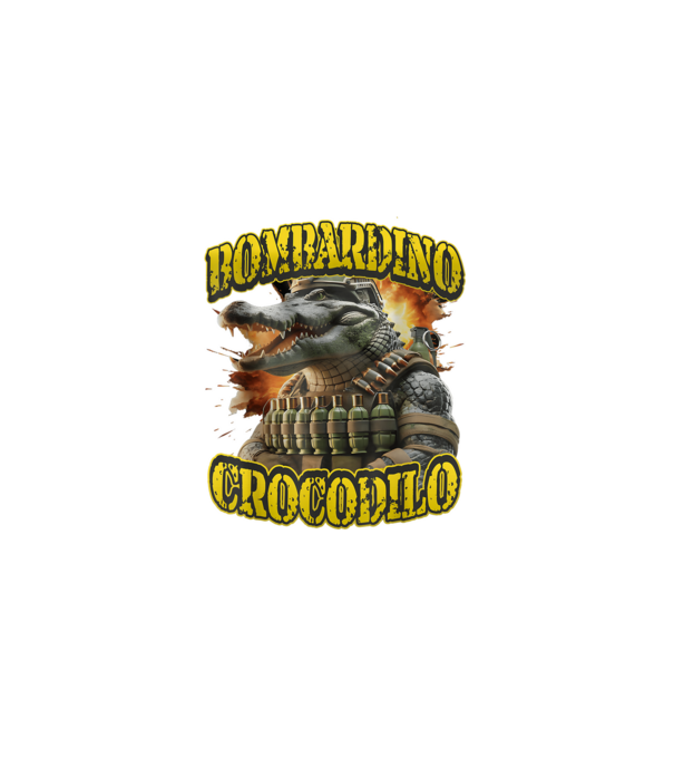 Bombardino Crocodilo minta szürke pólón
