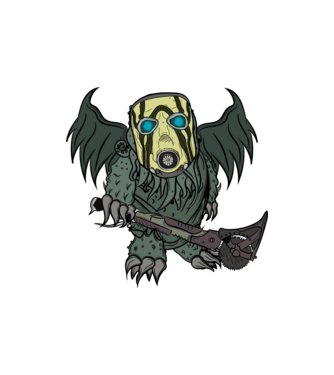 Borderlands Psycho X Cthulhu minta homokszín pólón