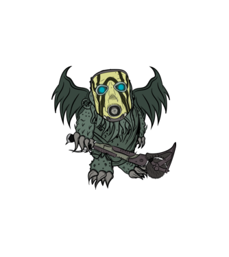 Borderlands Psycho X Cthulhu minta fehér pólón