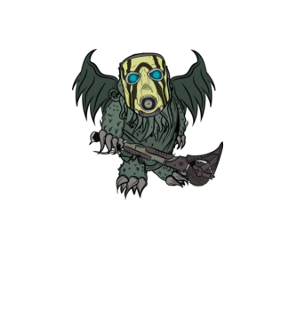 Borderlands Psycho X Cthulhu minta fekete pólón