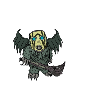 Borderlands Psycho X Cthulhu minta fekete pólón