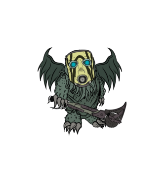 Borderlands Psycho X Cthulhu minta fehér pólón
