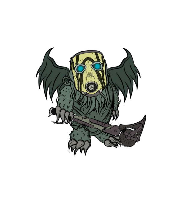 Borderlands Psycho X Cthulhu minta homokszín pólón