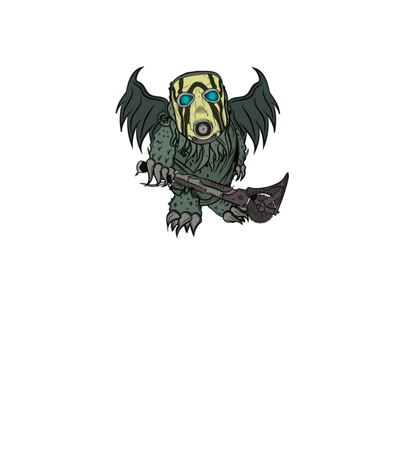 Borderlands Psycho X Cthulhu minta fekete pólón