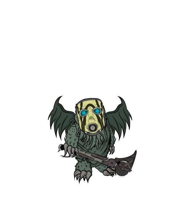 Borderlands Psycho X Cthulhu minta fekete pólón