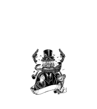Dark fantasy körhinta minta fekete pólón