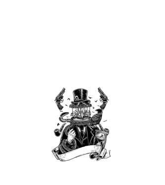 Dark fantasy körhinta minta fehér pólón