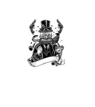 Dark fantasy körhinta minta fekete pólón