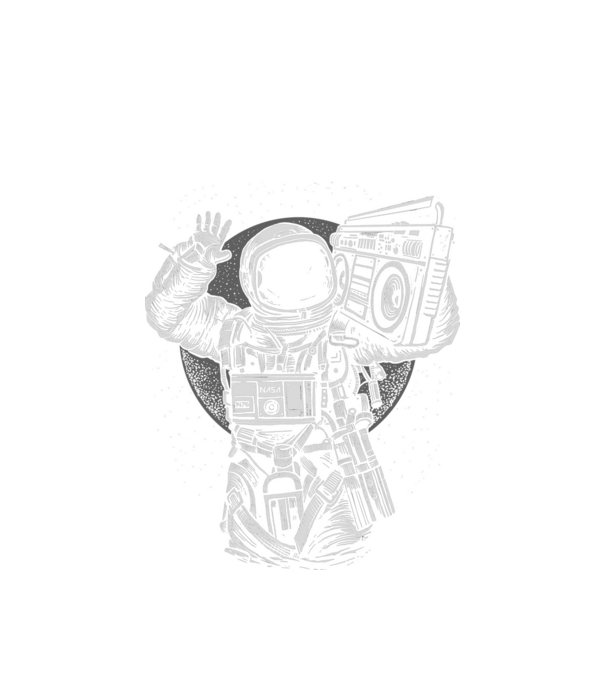 Astronauta parti minta fehér pólón