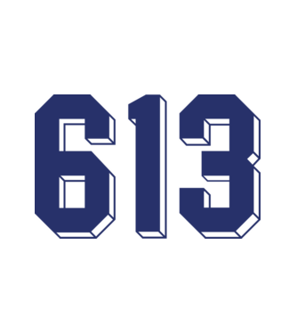 613 kék-fehér minta fehér pólón