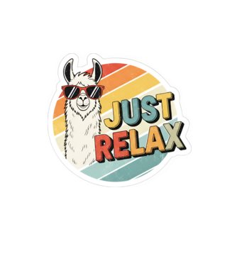 Vintage láma 'Just Relax' felirattal minta homokszín pólón