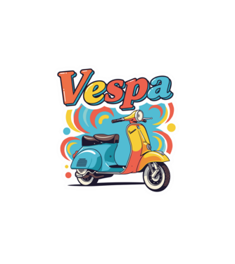 Vintage Vespa minta fehér pólón
