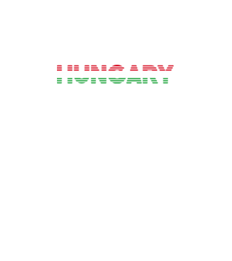 Retró 'Hungary' felirat trikolór minta fekete pólón