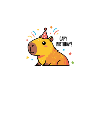 Capy Birthday! minta fehér pólón