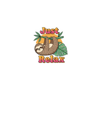 Vintage lajhár 'Just Relax' felirattal minta dusty pink pólón