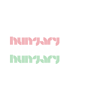 Modern 'Hungary' felirat a magyar zászló színeiben minta fekete pólón