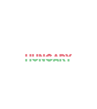Retró 'Hungary' felirat trikolór minta fekete pólón