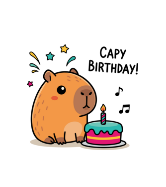 Capy Birthday!  minta fehér pólón