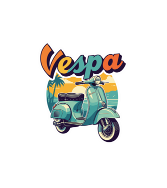 Vintage Vespa minta fehér pólón