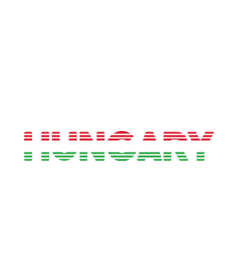 Retró 'Hungary' felirat trikolór minta fehér pólón