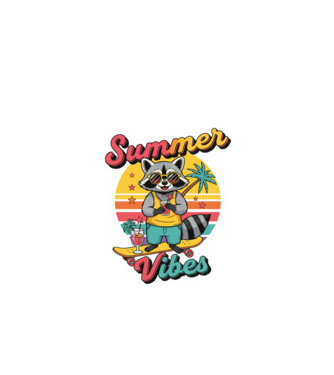 Vintage mosómedve 'Summer vibes' felirattal minta almazöld pólón
