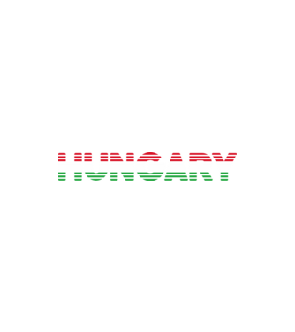 Retró 'Hungary' felirat trikolór minta homokszín pólón