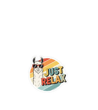 Vintage láma 'Just Relax' felirattal minta fehér pólón