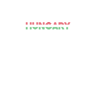 Retró 'Hungary' felirat trikolór minta fekete pólón