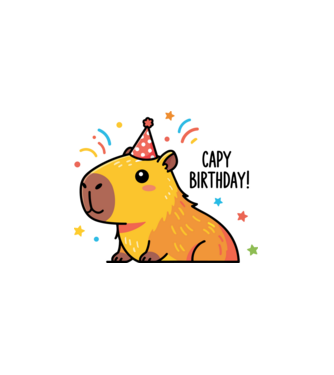 Capy Birthday! minta fehér pólón