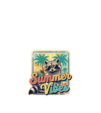 Vintage mosómedve 'Summer vibes' felirattal minta homokszín pólón