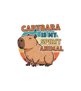 Vintage kapibara 'Capybara is my spirit animal' felirattal minta homokszín pólón