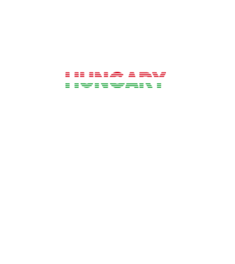 Retró 'Hungary' felirat trikolór minta fekete pólón