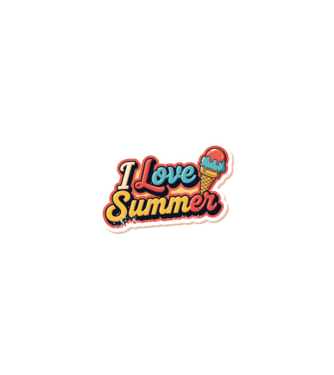 Vintage fagyi 'I love summer' felirattal minta homokszín pólón