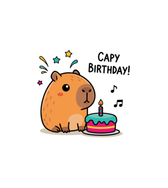 Capy Birthday!  minta fehér pólón