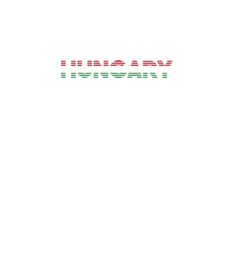 Retró 'Hungary' felirat trikolór minta fekete pólón