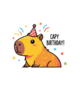 Capy Birthday! minta fehér pólón