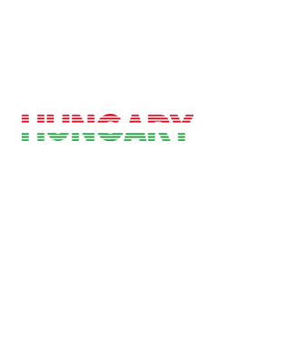 Retró 'Hungary' felirat trikolór minta fekete pólón